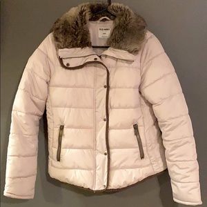 Puffer Coat with faux fur trim